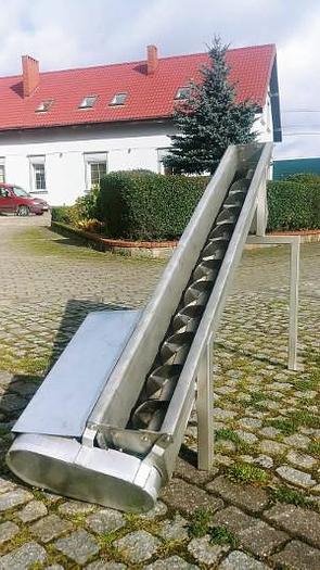 Used Screw conveyor in a half-open trough, completely stainless