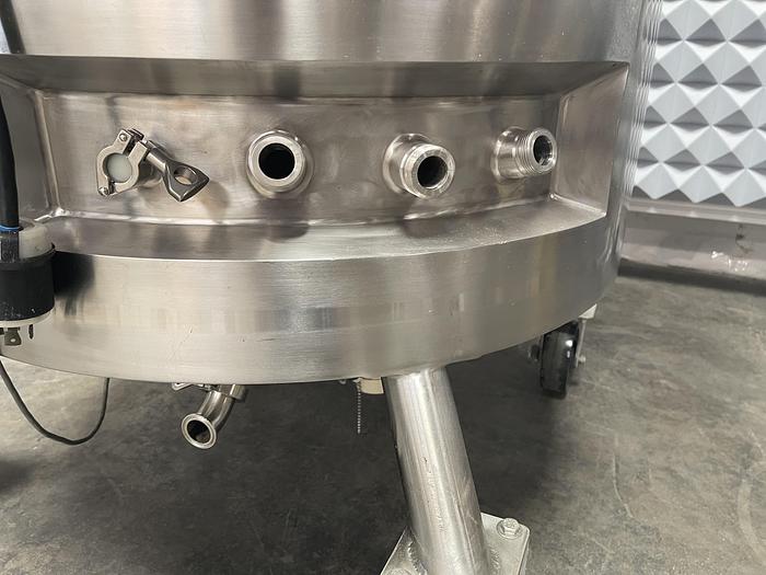 Used 500L Stainless Steel Jacketed Reactor w/Agitator 45 PSI Internal 154 PSI Jacket