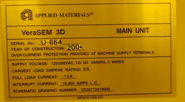 Used 2004 Applied Materials NanoSEM 3D