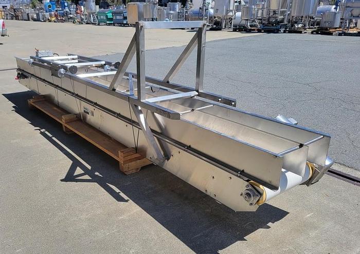 Used Conveyor, Belt, 18" X 18'10", Incline, S/st, Cleats, 1 HP #S743992