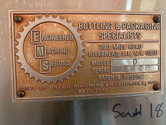 Used Capper, EMS, 4-Spindle, Mdl D, 38MM, Cap Feeder, #S744340