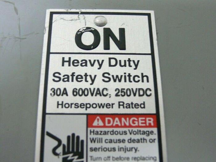 Used Siemens HNF361 600V Non-Fusible Heavy Duty Safety Switch