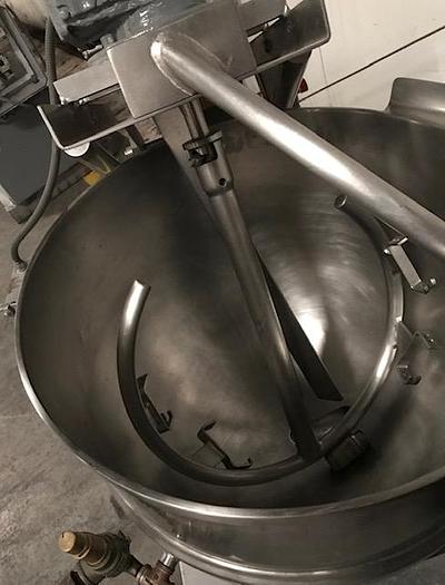 Used GROEN DEE 4T-60, 60 GAL. TILTING ELECTRIC STEAM KETTLE w/ COOKER/MIXER & SCRAPE SURFACE  #739