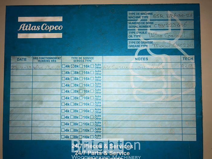 Used 2012 Ingersoll Rand SSR UP6-30-125 Used Rotary Screw Belt-Drive Air Compressor