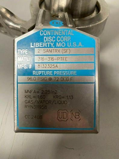 Used Stainless Steel Column w/ 2" Santrix 96 PSIG Rupture Disc & Pressure Gauge