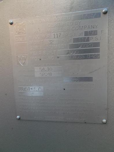 Used Heat Exchanger, Plate, 1000 SF, 316 S/st, Mueller, (270) Plates #S740201