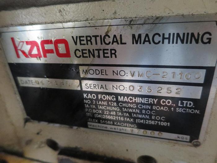 Used 2005 Kafo VMC-21100