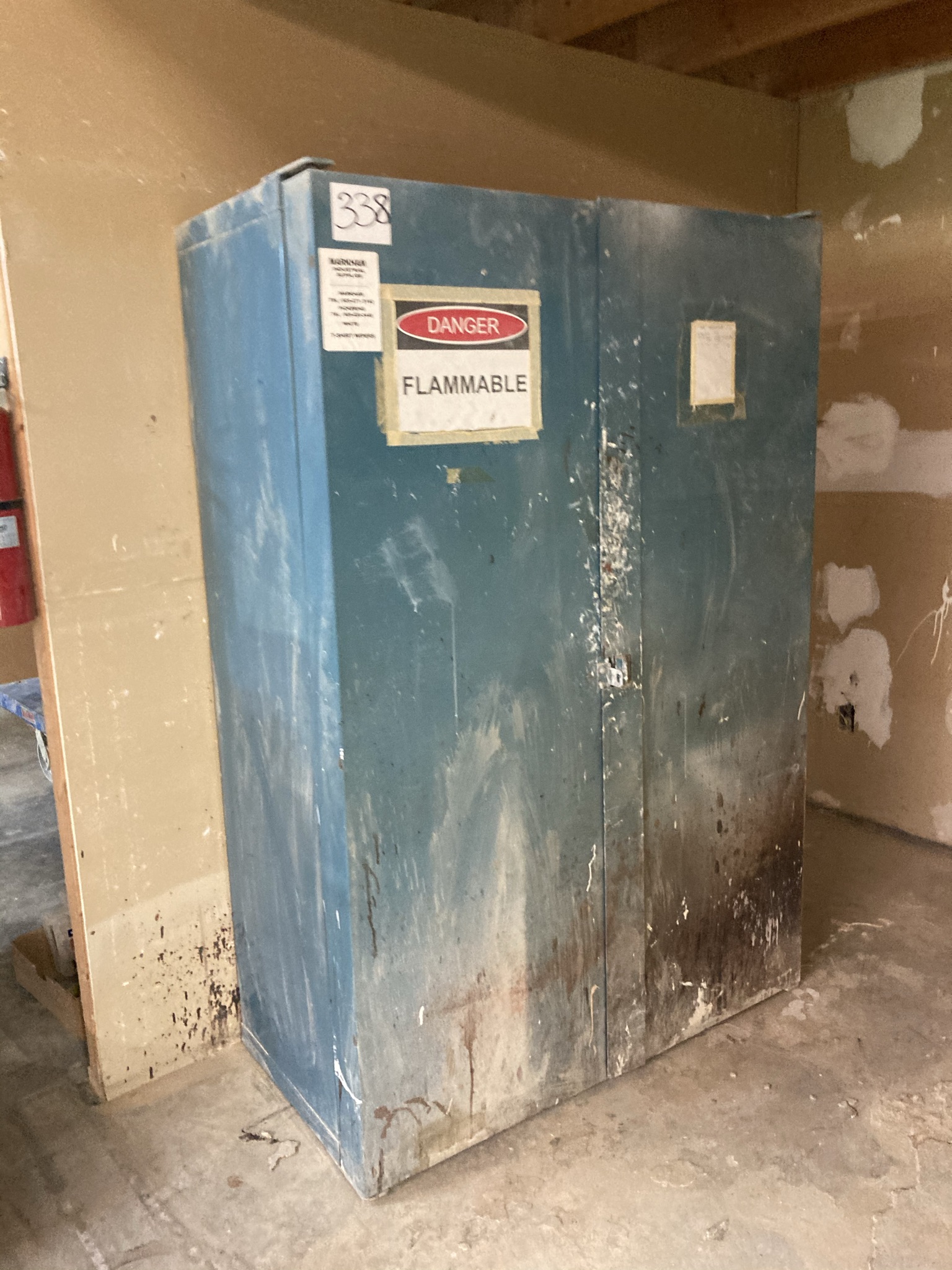 Used Blue Flammable Liquid Cabinet