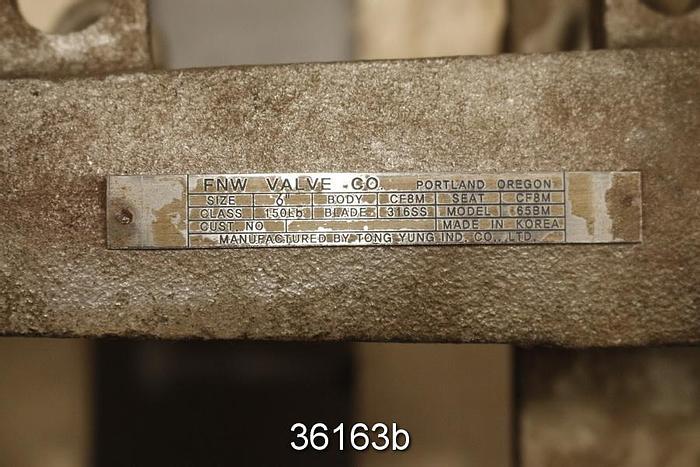 Used Fnw 6" Hand Operated Knife Gate Valve #36163