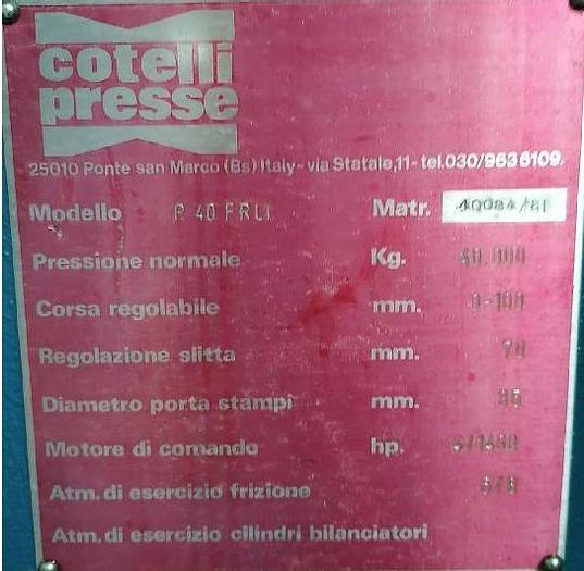 Usato PRESSA A FRIZIONE COTELLI DA 40 TON - MOD.P40FR LI