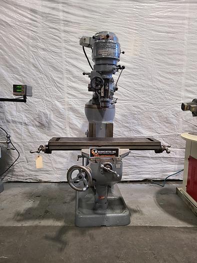 Used Bridgeport 1HP Milling Machine 42" Table Step Pulley Speed Control Single Point Lube