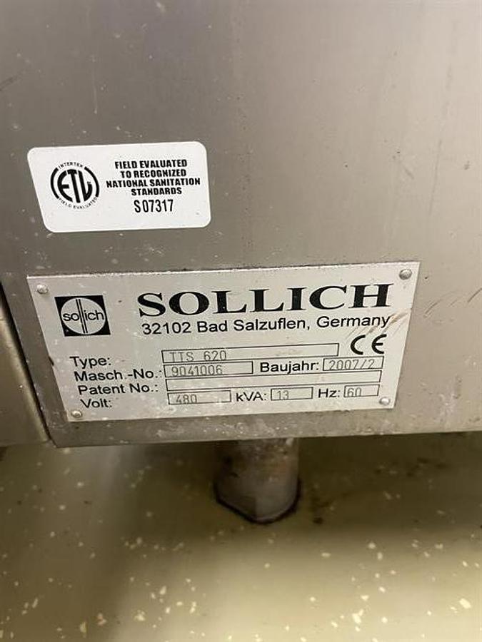 Used Sollich TTS-620 24" wide Temperstatic Enrober with Sollich Thermo Flow 40-ft Cooling Tunnel