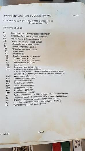 Used Low & Duff Model CE50 Enrobing Line