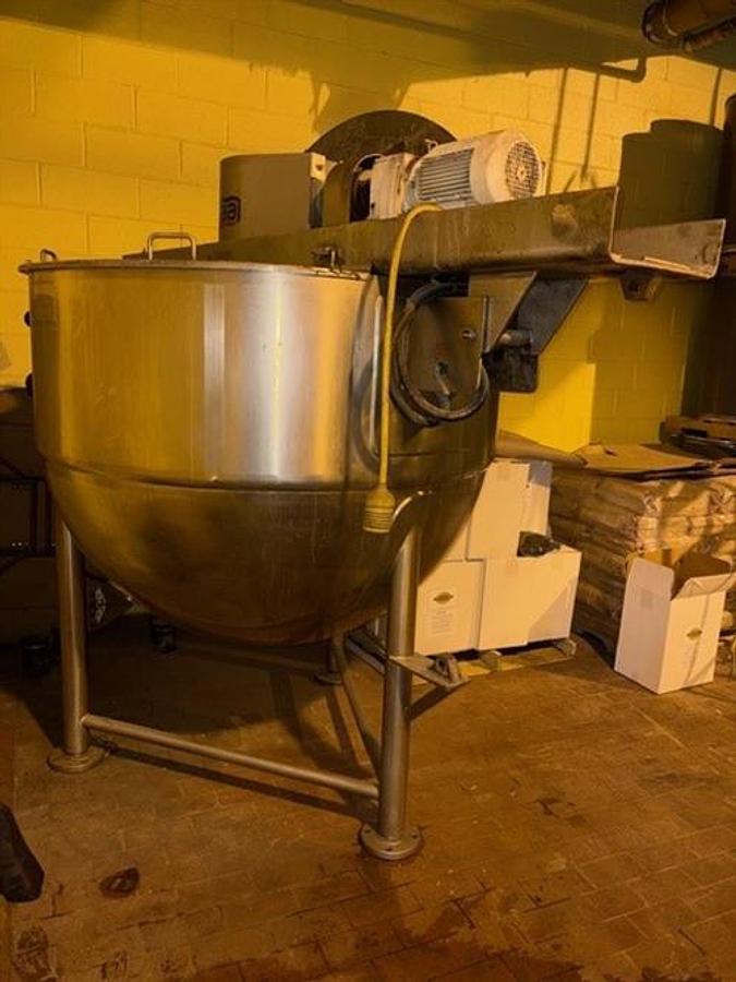 Used Lee 400 Gallon Stainless Steel Jacketed Double Action Kettle