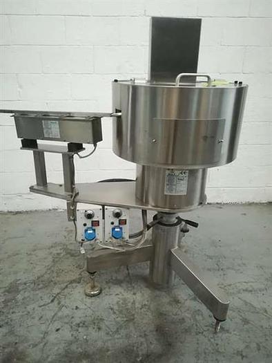 Used Ozaf model VL2T Stainless Steel Vibratory Cap feeder