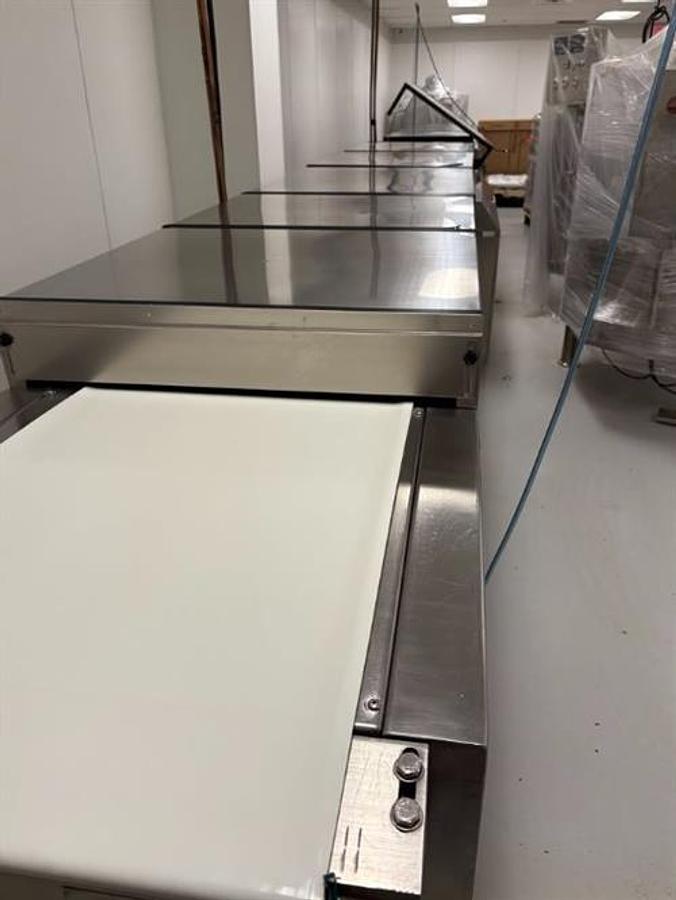 Used MK Machinery 24" wide x 50-ft long Stainless Steel Cooling Tunnel