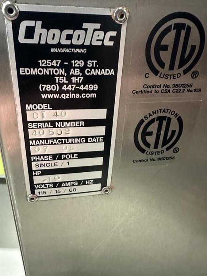 Used Chocotec CT-40 40 kg Tempering Machine