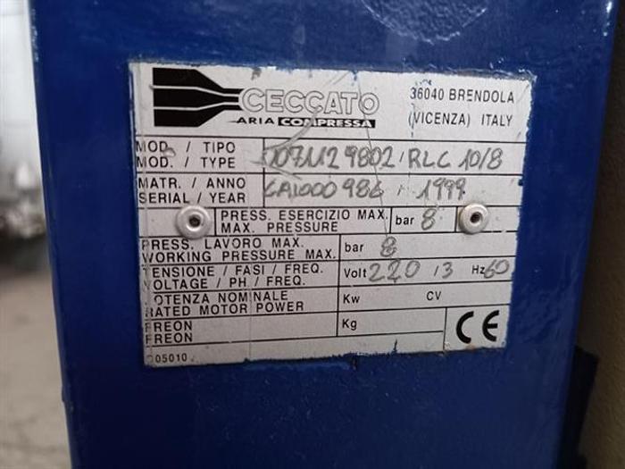 Used Ceccato model 107M29802/RLC10/8 screw air compressor