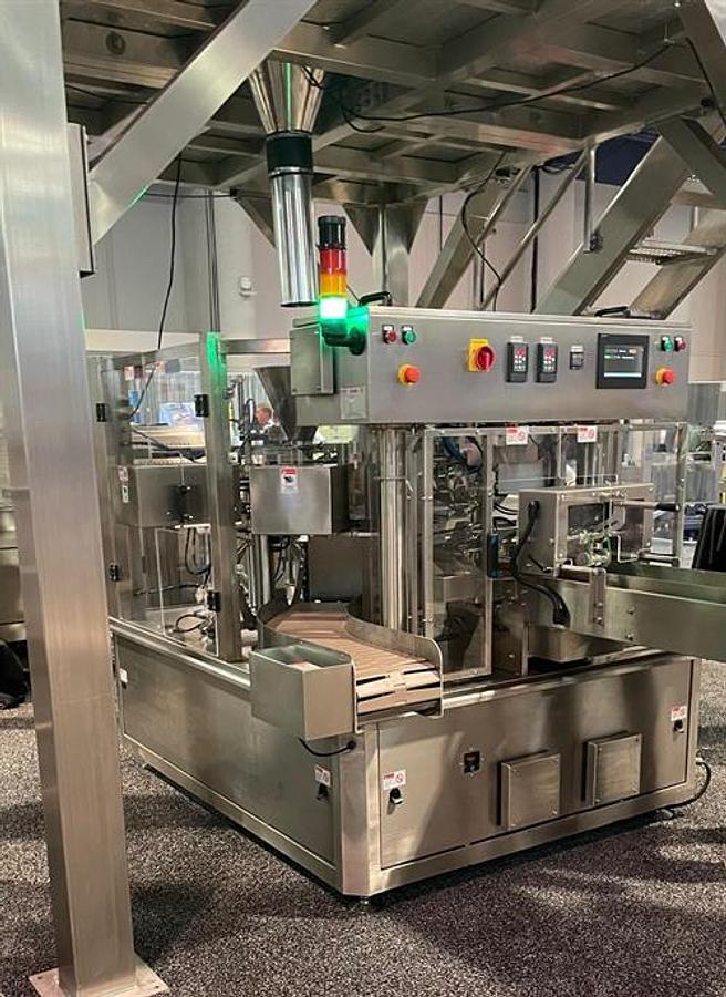 Used New Genesis Rotary Pre-Made Pouch Machine with 14-Head Scale