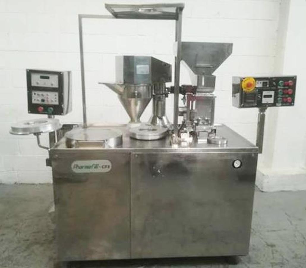 Used Pharmafill Model CF2 Stainless Steel Semiautomatic Filler