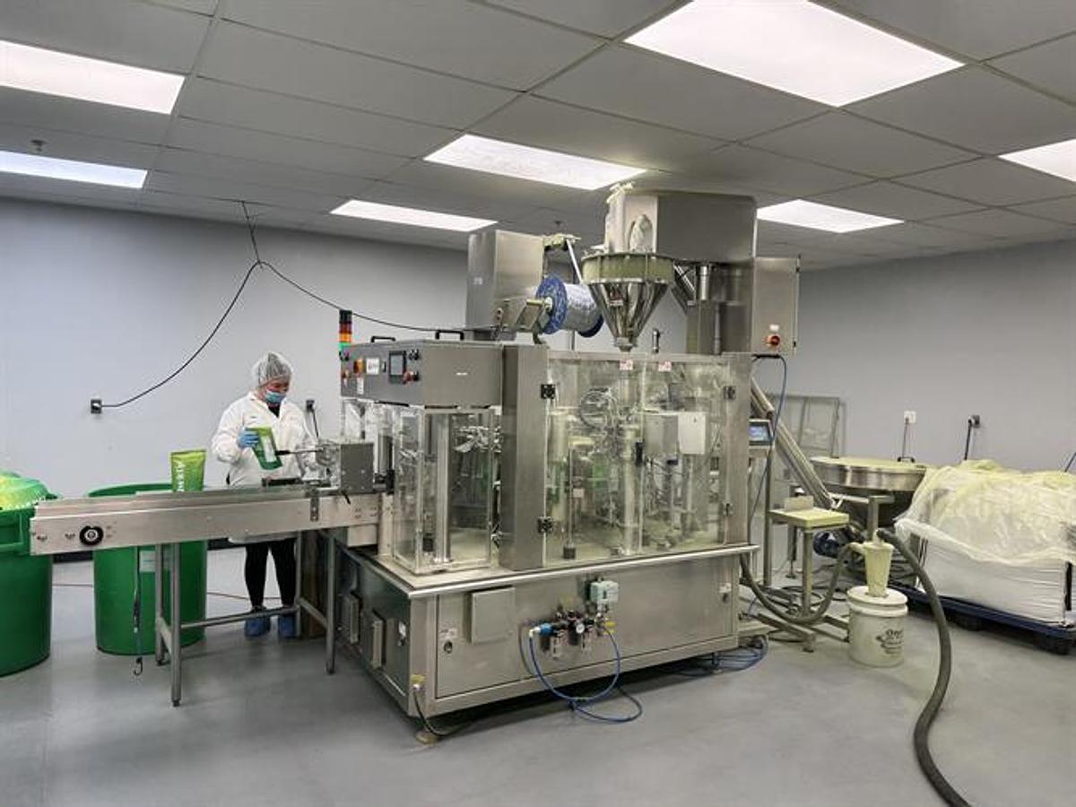 Used Ohlson Generation IV Rotary Pouch Packager With Auger Filler, Vacuum Powder, Scoop & Desiccant Pouch Feeders