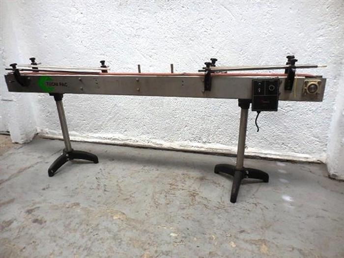 Usado Tecnipac stainless steel plastic flat top chain conveyor