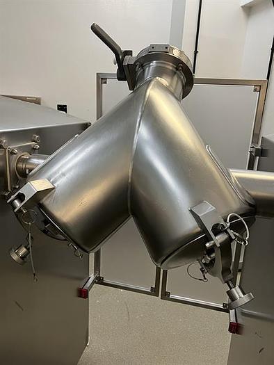 Used Patterson Kelley Buflovak 1 Cu Ft stainless steel V Blender with intensifier bar