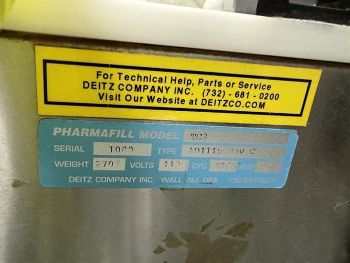 Used Pharmafill Model TC3 automatic dual lane tablet/capsule filling line
