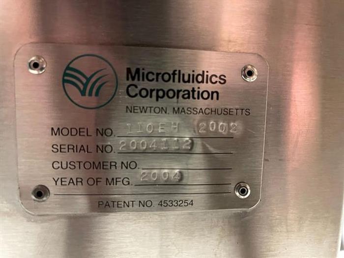 Used Microfluidics Model M110EH Microfluidizer  High Shear Liquid Processor