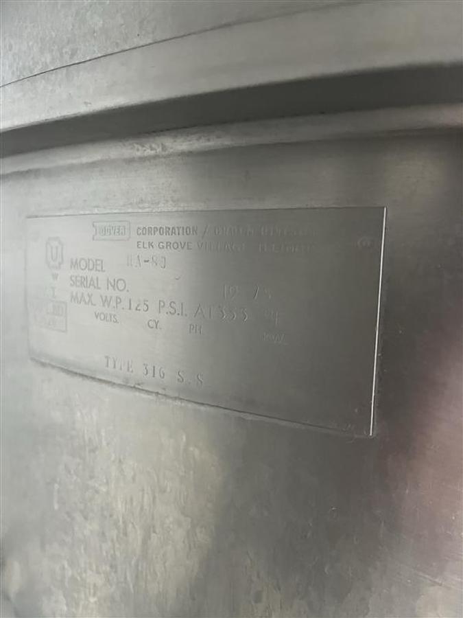 Used Groen 80 Gallon Single Action Jacketed Stainless Steel Cooking & Mixing Kettle