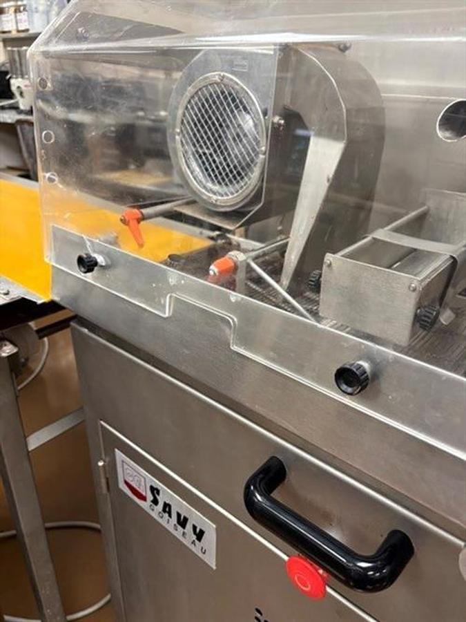 Used Savy Crystal 185 7" Enrober with Savy 12" Cooling Tunnel