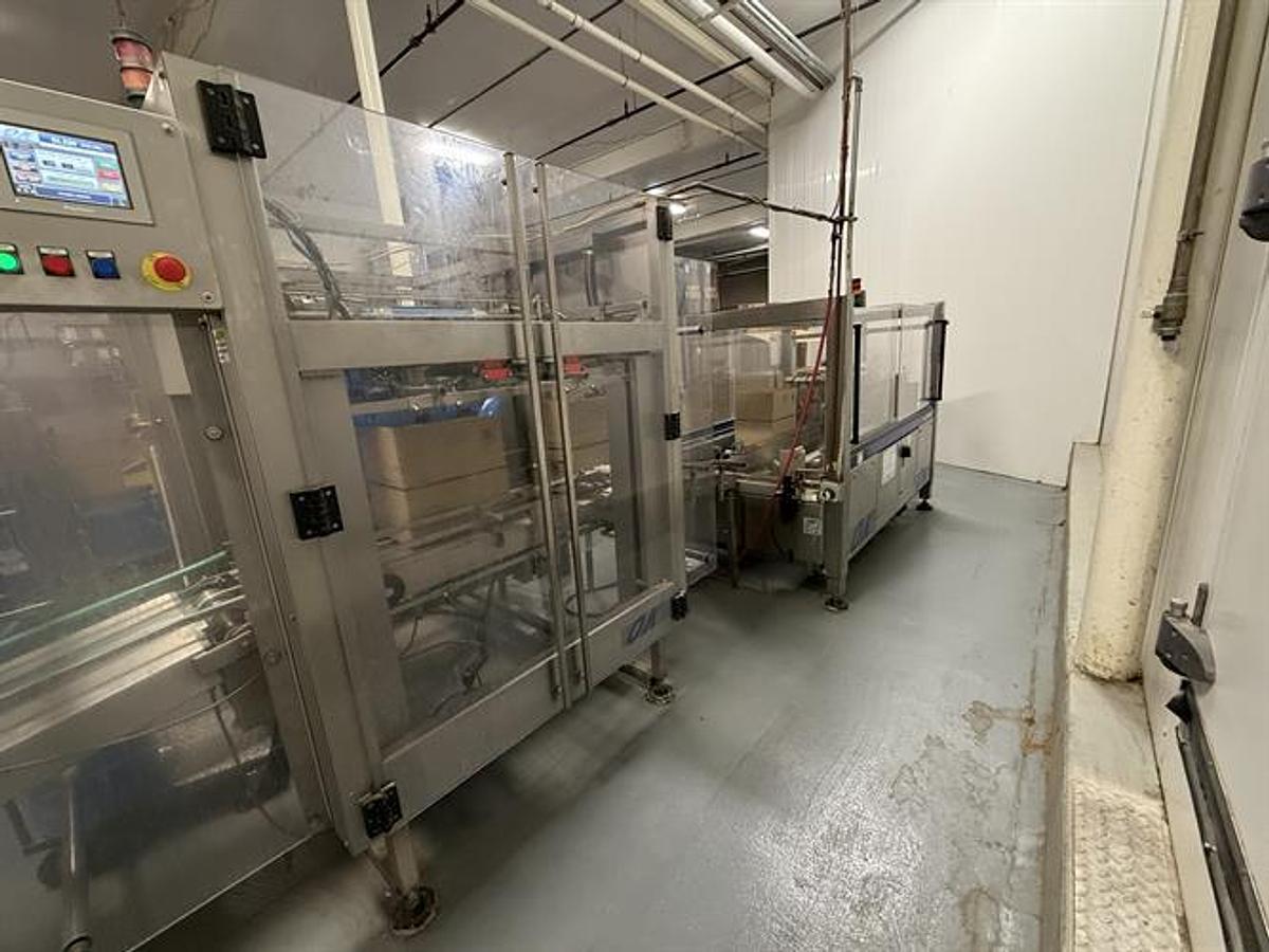 Used OK Superformer-1M Case Erector with OK SL220 Bag Inserter