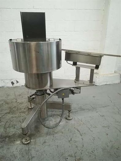 Used Ozaf model VL2T Stainless Steel Vibratory Cap feeder