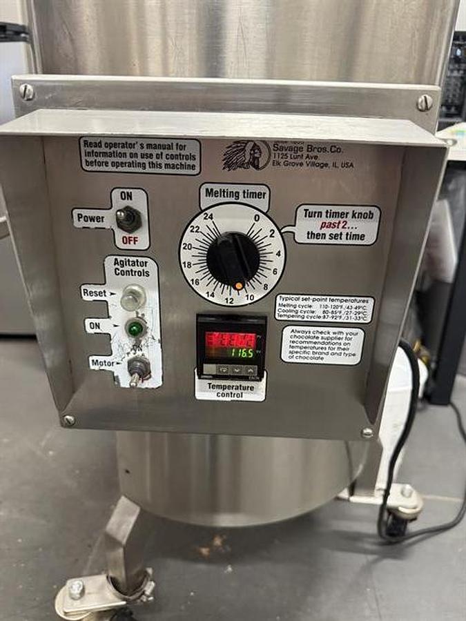 Used Savage 125-lb Stainless Steel Chocolate Melter