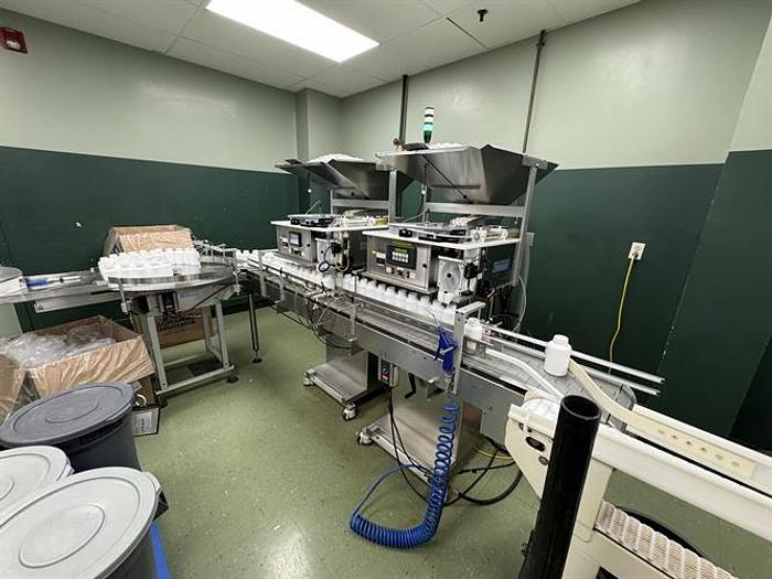 Used Pharmafill Model TC3 automatic dual lane tablet/capsule filling line