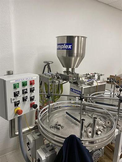 Used Simplex Automatic 3-IN-1 Combination Table 2-Head Piston Filler