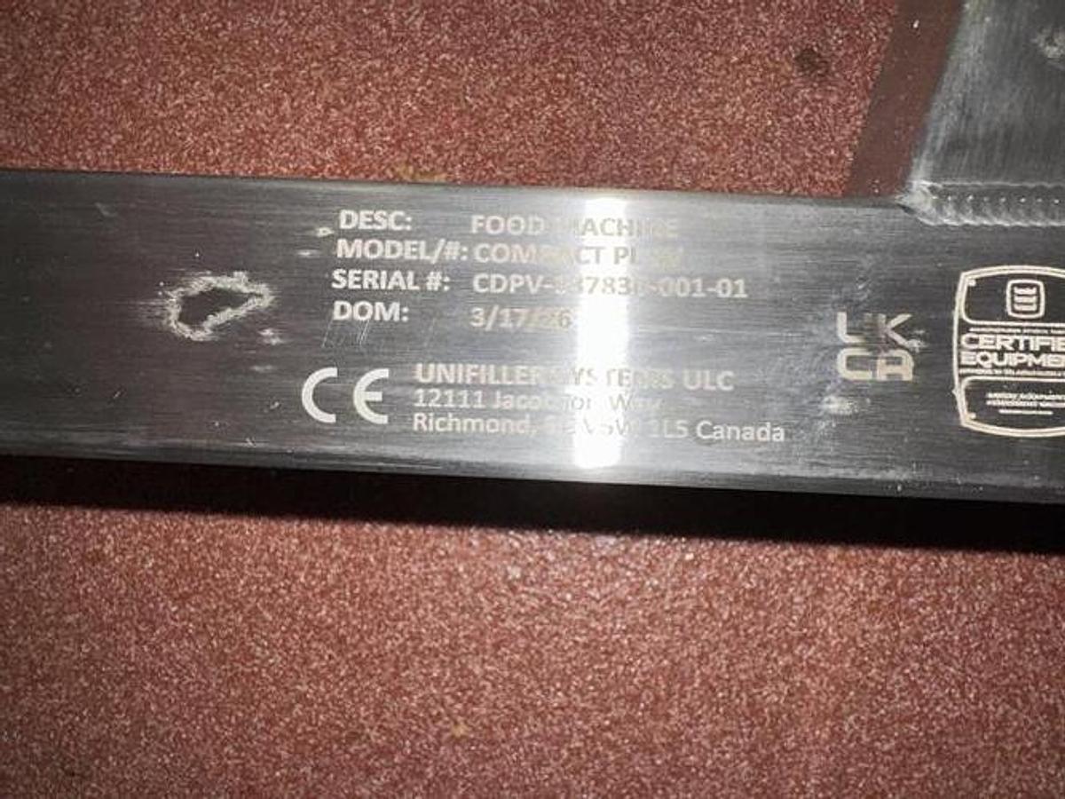 Used Unifiller Compact SV Power Lift Piston Filler - New 2026