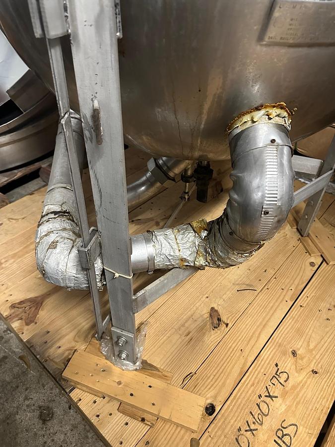 Used Lee 150 Gallon Stainless Steel Jacketed Cooking Kettle with Removable Basket