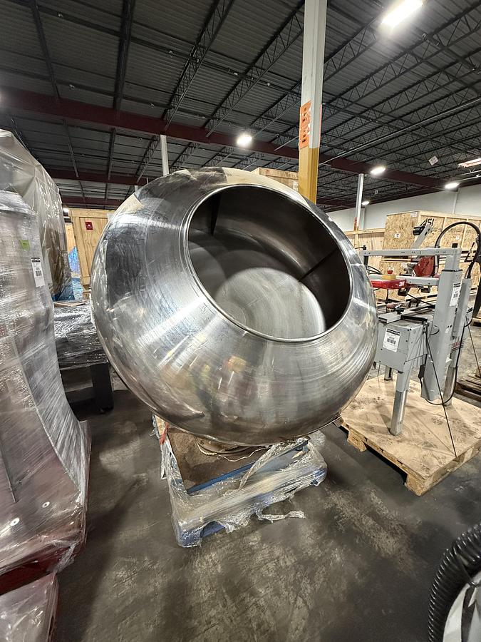 Used Skerman 60" Diameter Stainless Steel Coating Pan
