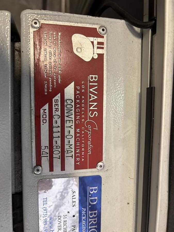Used Bivans 54L Convey-O-Mat carton erector
