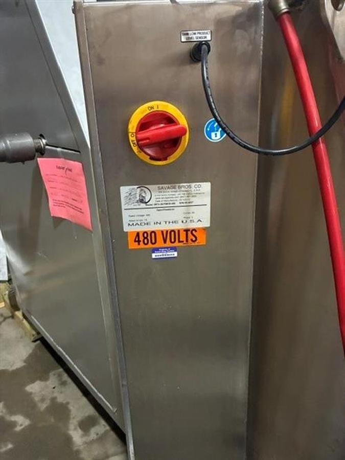 Used Savage 1250 lb SS Chocolate Melter with SS Jacketed Pump
