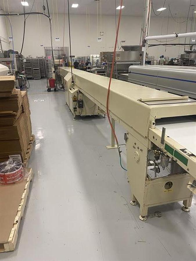 Used Sollich 420mm Enrobing Line with Flow Wrapper