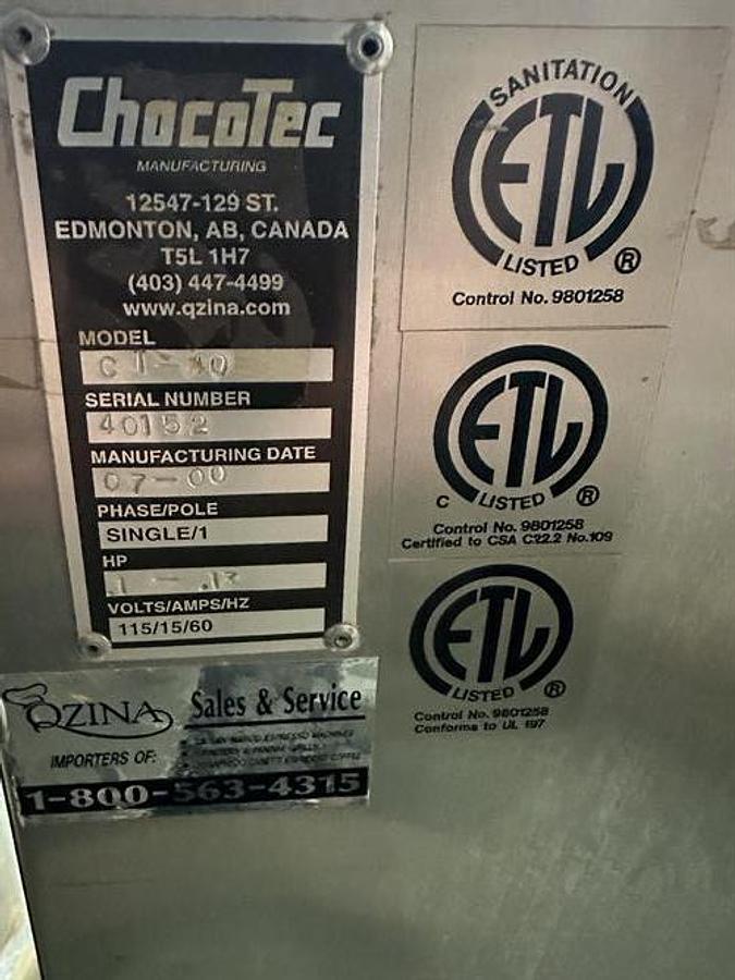 Used Chocotec CT-40 40 kg Tempering Machine