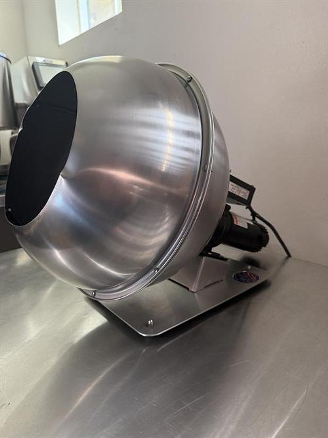 Used Used National Equipment 16" diameter stainless steel ribbed coating pan