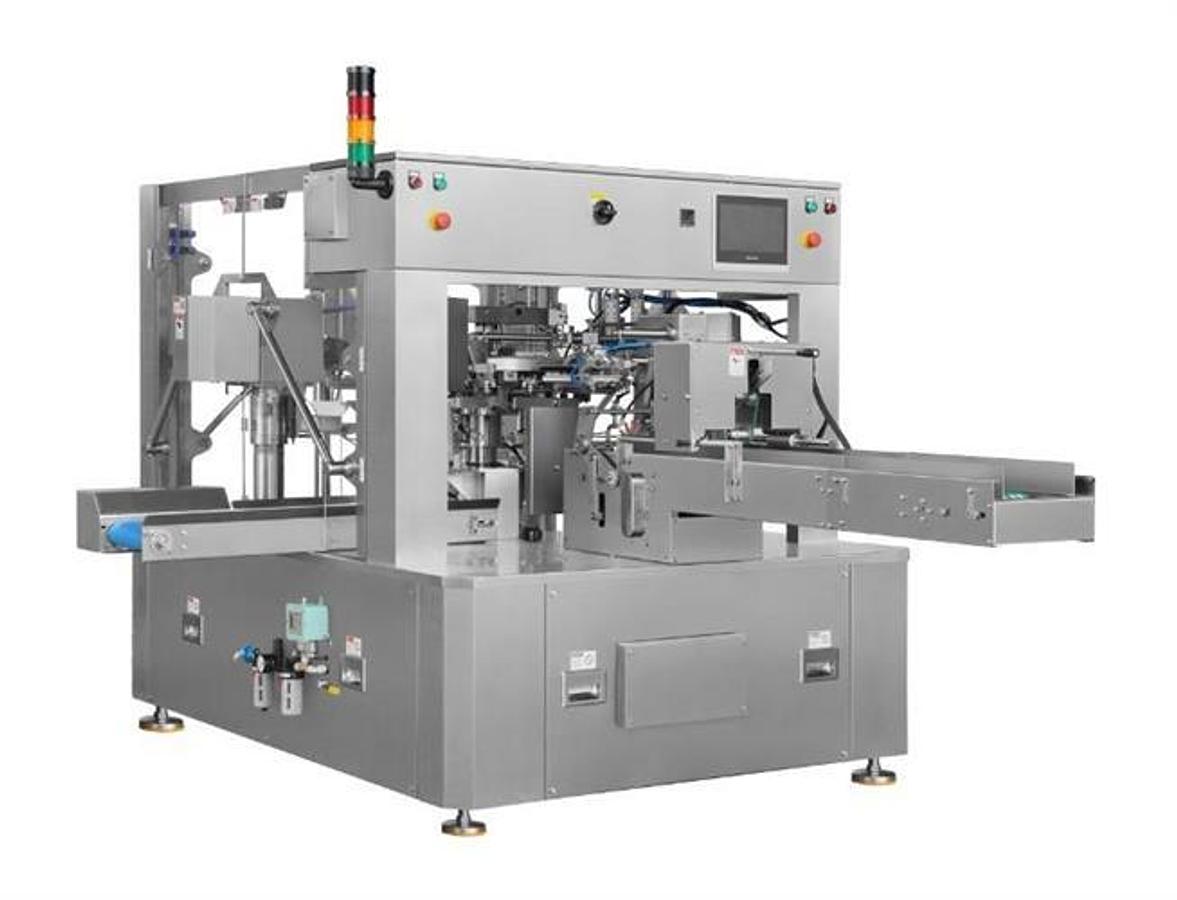 Used New Genesis Rotary Pre-Made Pouch Machine with 14-Head Scale