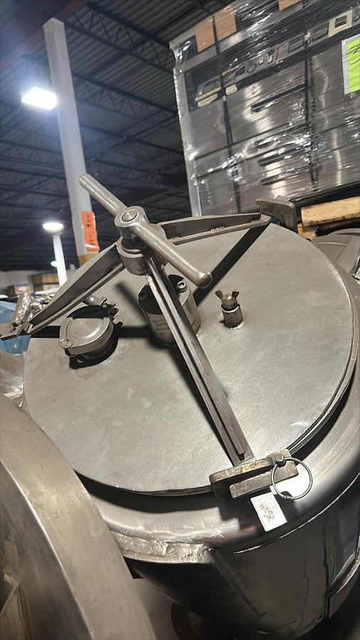 Used Patterson Kelley 10 Cu Ft stainless steel V Blender on steel base