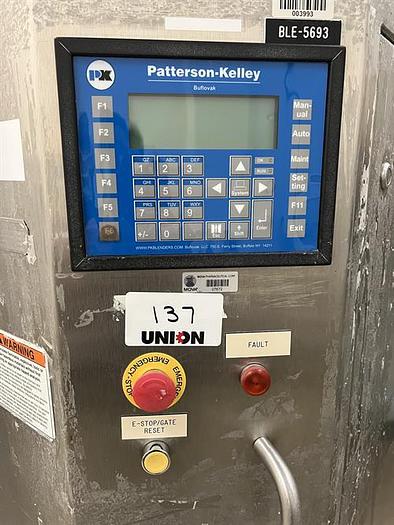 Used Patterson Kelley Buflovak 1 Cu Ft stainless steel V Blender with intensifier bar