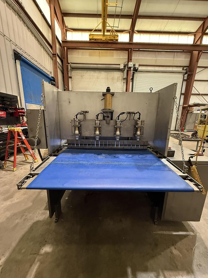 Used APV 48" Two Roll Extruder with Ultrasonic Guillotine Cutter