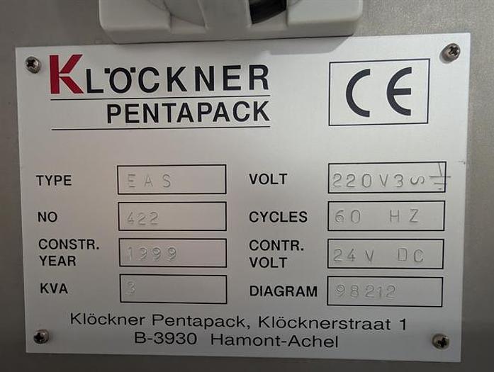 Used Klockner model EAS blister packager