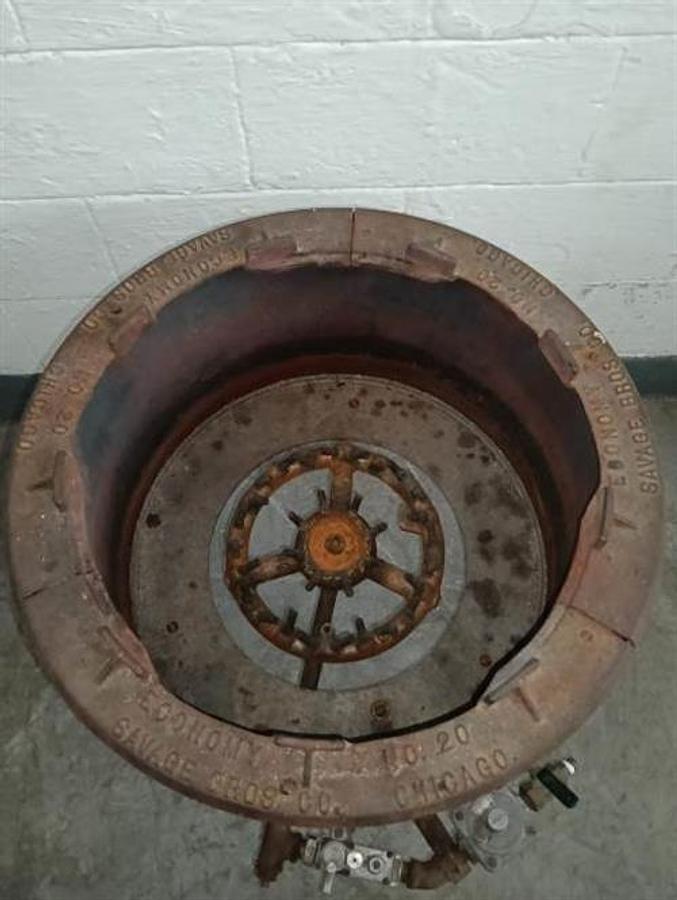 Used Savage #20 Gas Stove with Copper Kettle and Portable Agitator